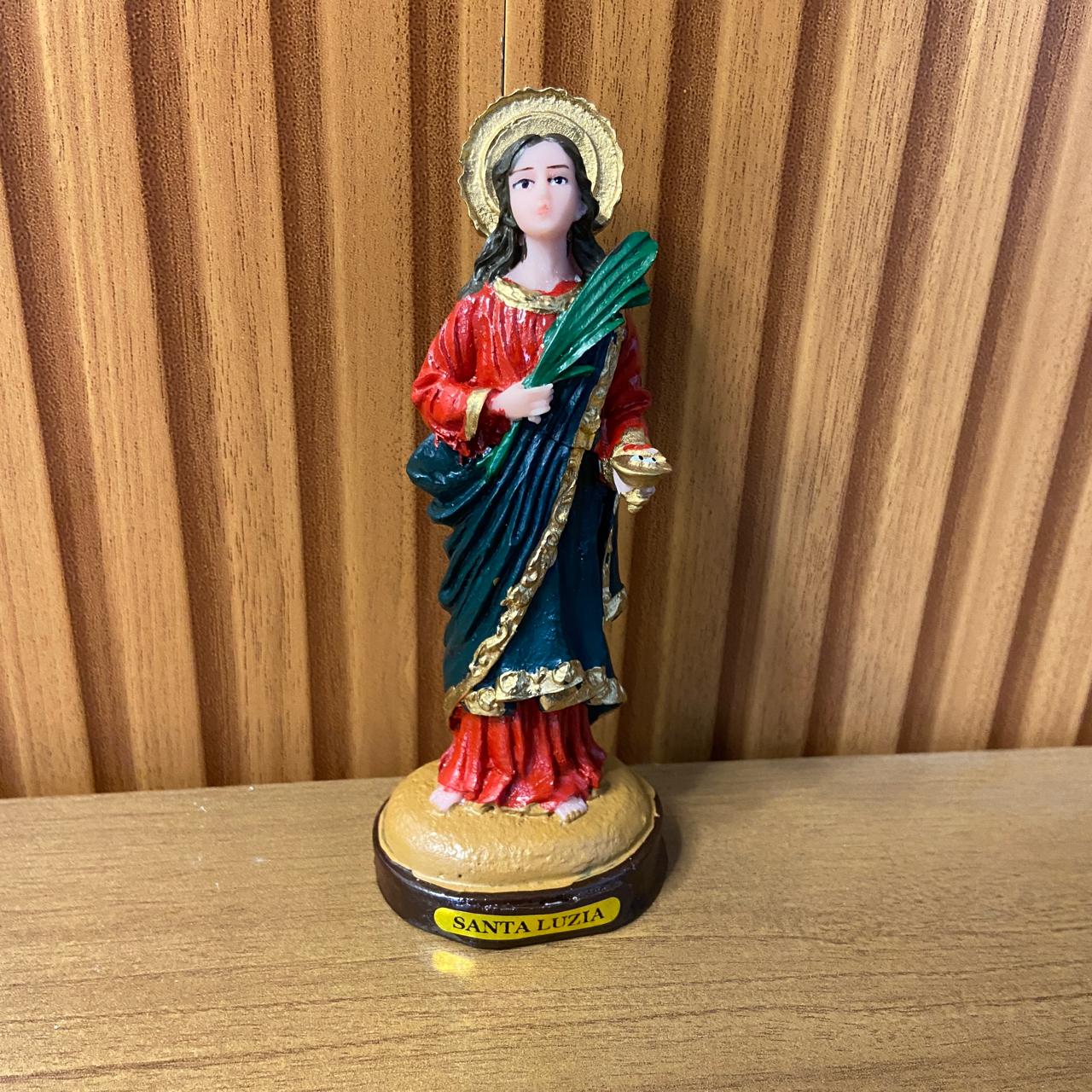 IMAGEM DE RESINA NACIONAL SANTA LUZIA 15CM (1 UNIDADE)