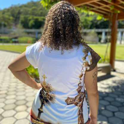 CAMISETA RELIGIOSA SANTÍSSIMO SACRAMENTO BRANCO TAMANHO:G (1 UNIDADE)