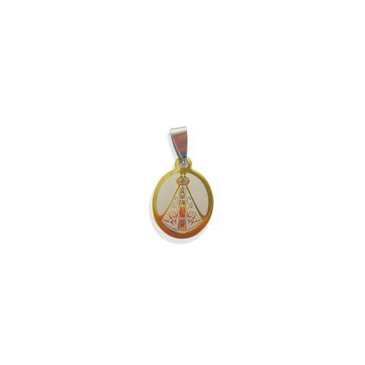 PINGENTE DOURADO OVAL NOSSA SENHORA APARECIDA (6 UNIDADES)