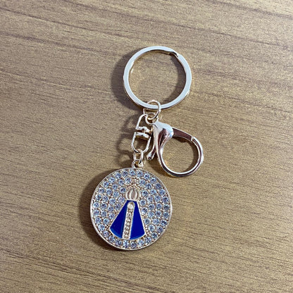 CHAVEIRO LUXO NOSSA SENHORA APARECIDA COM STRASS MOD5 (6 UNIDADES)