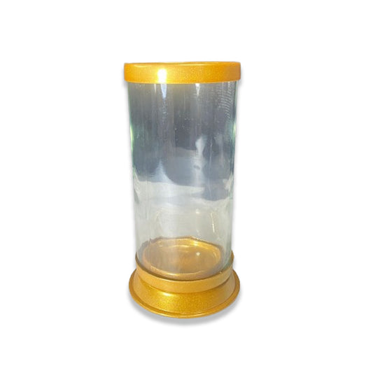 PORTA VELA DE VIDRO G DOURADO 18CM (1 UNIDADE)