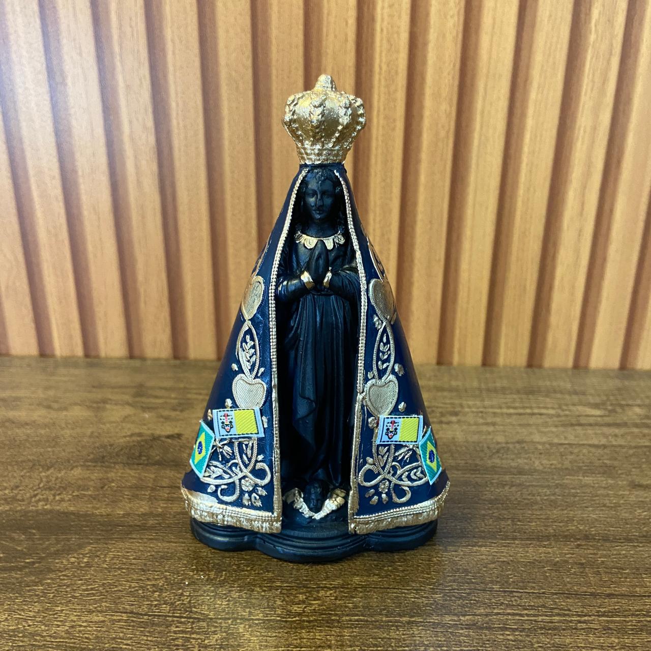 IMAGEM DE GESSO NOSSA SENHORA APARECIDA PINTADA 14,5CM  (1 UNIDADE)