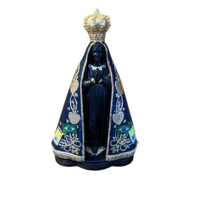 IMAGEM DE GESSO NOSSA SENHORA APARECIDA PINTADA 30CM  (1 UNIDADE)