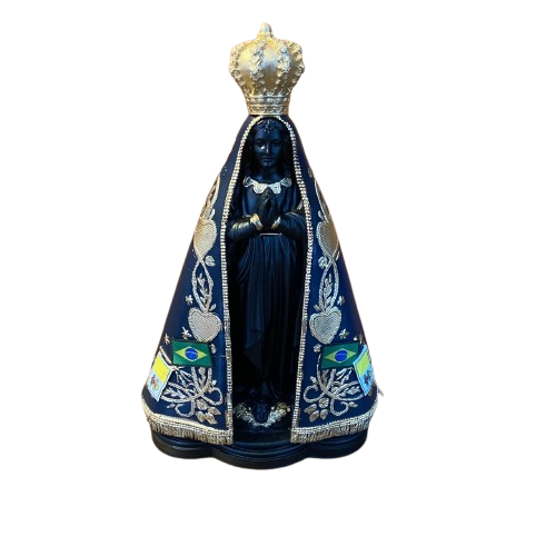 IMAGEM DE GESSO NOSSA SENHORA APARECIDA PINTADA 30CM  (1 UNIDADE)