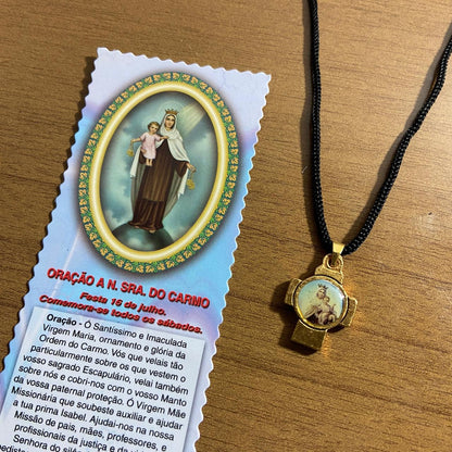 CORDÃO COM CRUZ RESINADA NOSSA SENHORA DO CARMO (1 UNIDADES)