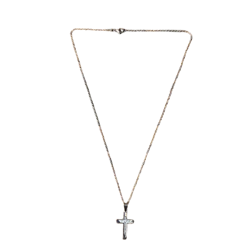 CORRENTE AÇO INOX CRUCIFIXO PAI NOSSO MOD4  (1 UNIDADES)