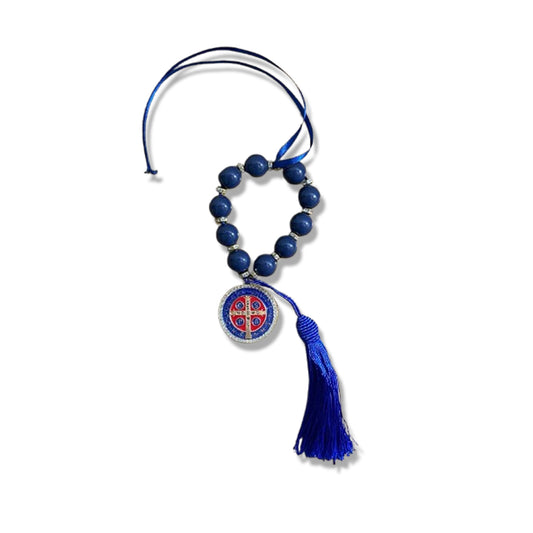 DEZENA PÉROLA AZUL MEDALHA SÃO BENTO 15MM (1 UNIDADE)