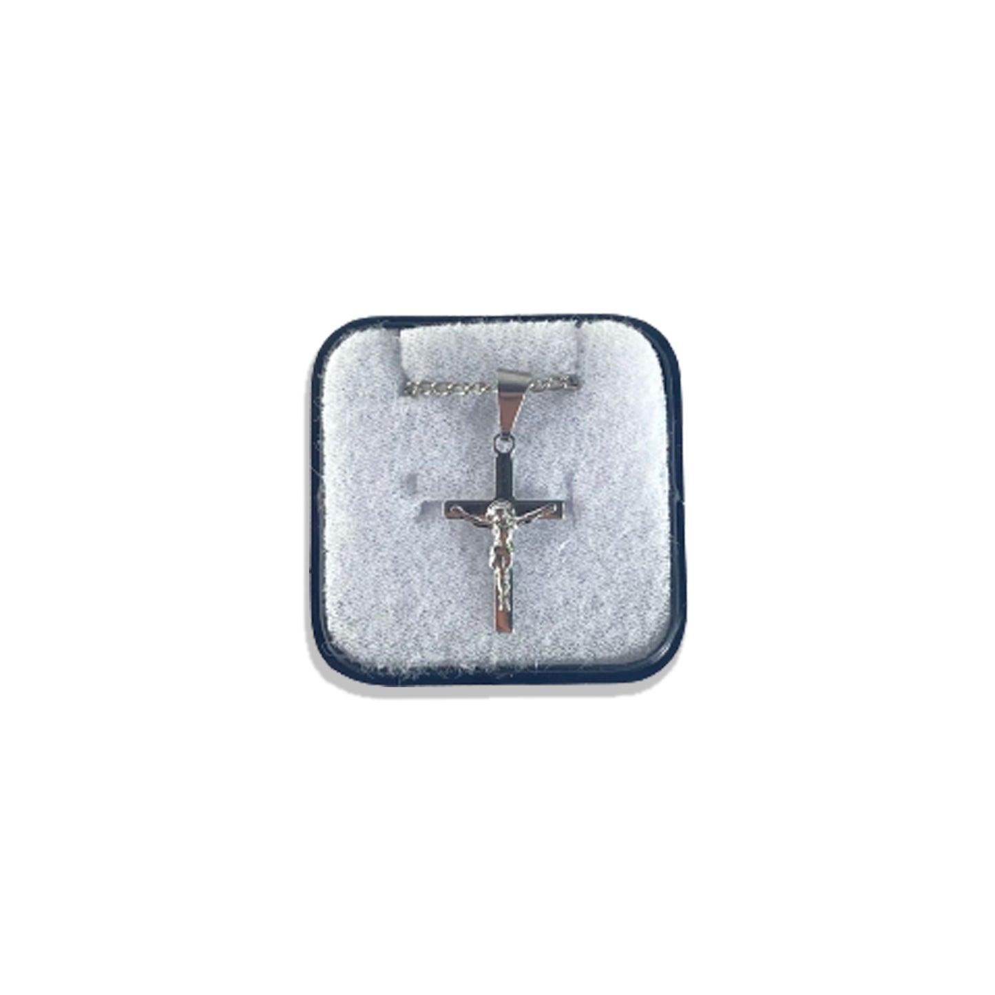 CORRENTE AÇO INOX NA CAIXINHA CRUCIFIXO MOD9 (6 UNIDADES)