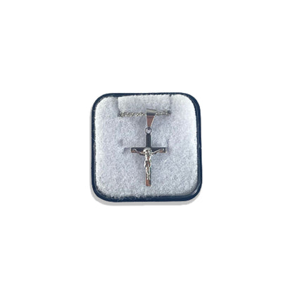 CORRENTE AÇO INOX NA CAIXINHA CRUCIFIXO MOD9 (6 UNIDADES)
