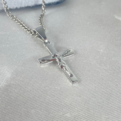 CORRENTE AÇO INOX NA CAIXINHA CRUCIFIXO MOD9 (6 UNIDADES)