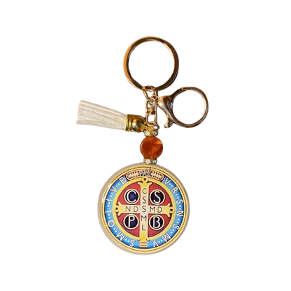 CHAVEIRO LUXO MEDALHA RESINADA MEDALHA SÃO BENTO  (1 UNIDADE)