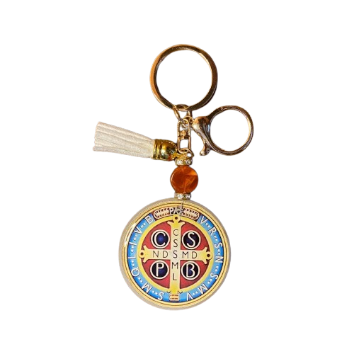 CHAVEIRO LUXO MEDALHA RESINADA MEDALHA SÃO BENTO  (1 UNIDADE)