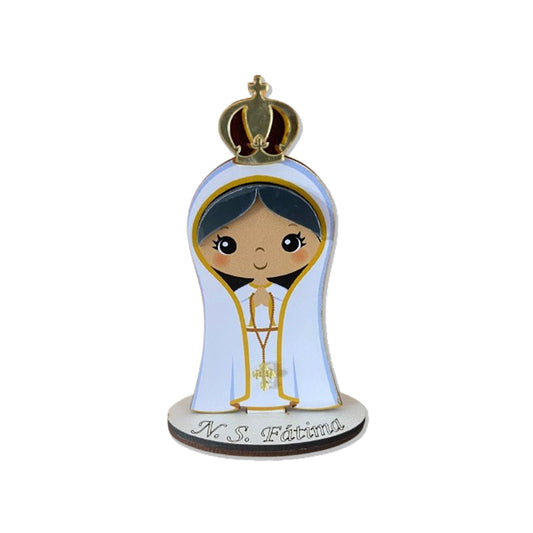 IMAGEM MDF INFANTIL COM ACRÍLICO NOSSA SENHORA DE FÁTIMA 12CM (1 UNIDADE)