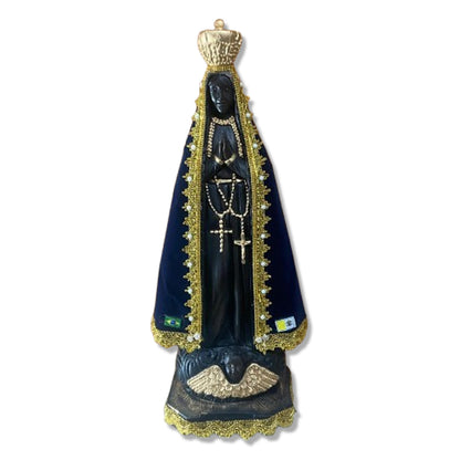 IMAGEM DE GESSO NOSSA SENHORA APARECIDA COM MANTO 65CM MOD1 (1 UNIDADE)