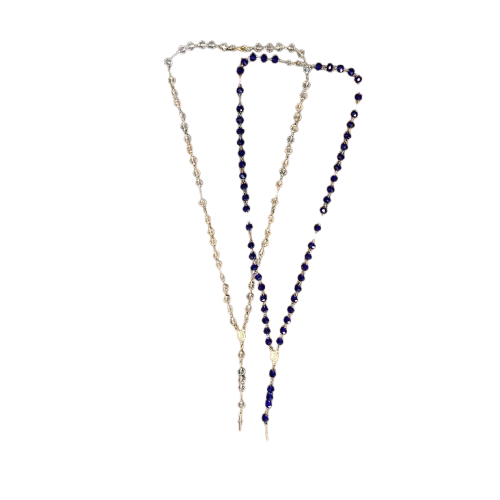 TERÇO CRISTAL NOSSA SENHORA APARECIDA CORES SORTIDAS 06MM  (3 UNIDADES)