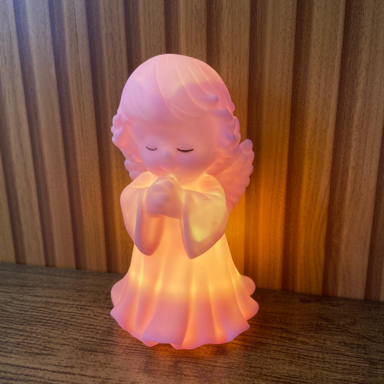 LUMINÁRIA LED ANJINHO ROSA 14CM (1 UNIDADE)