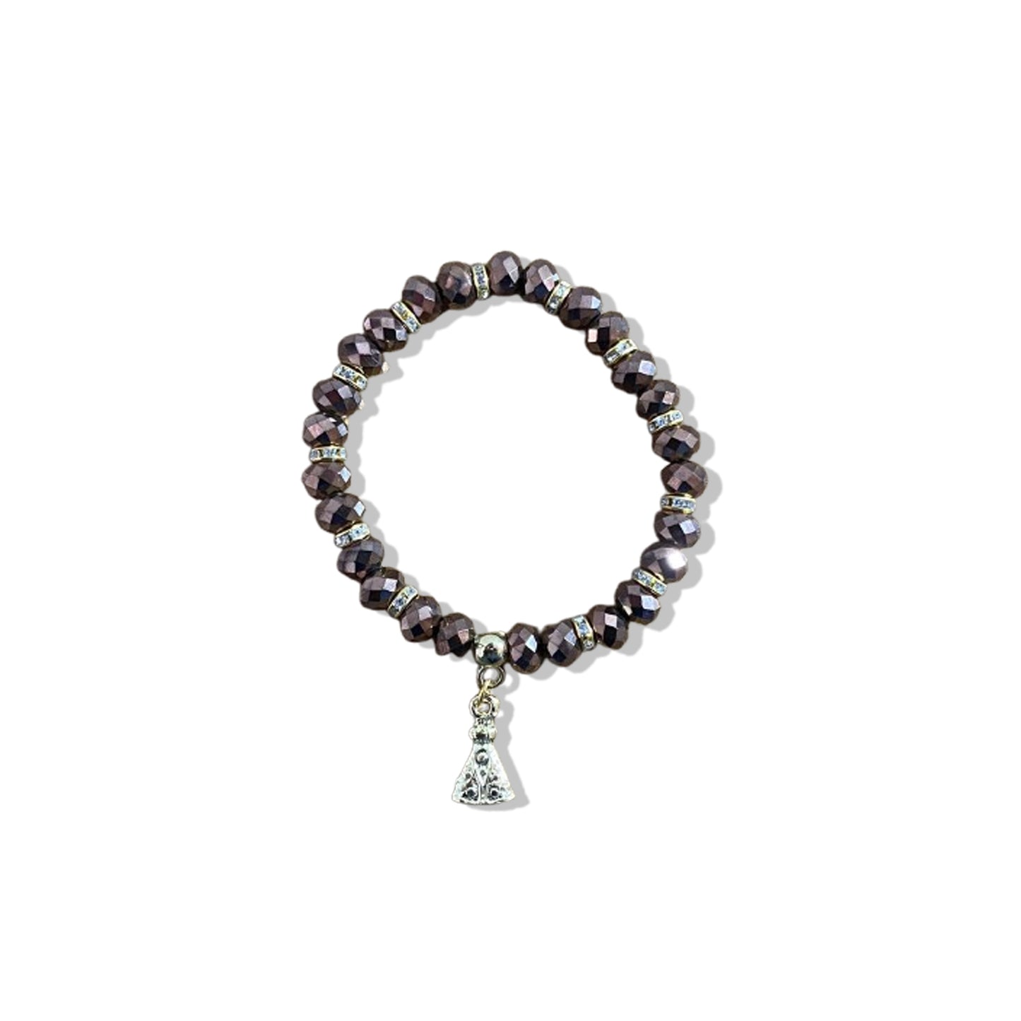 PULSEIRA CRISTAL MARROM NOSSA SENHORA APARECIDA  (06 UNIDADES)