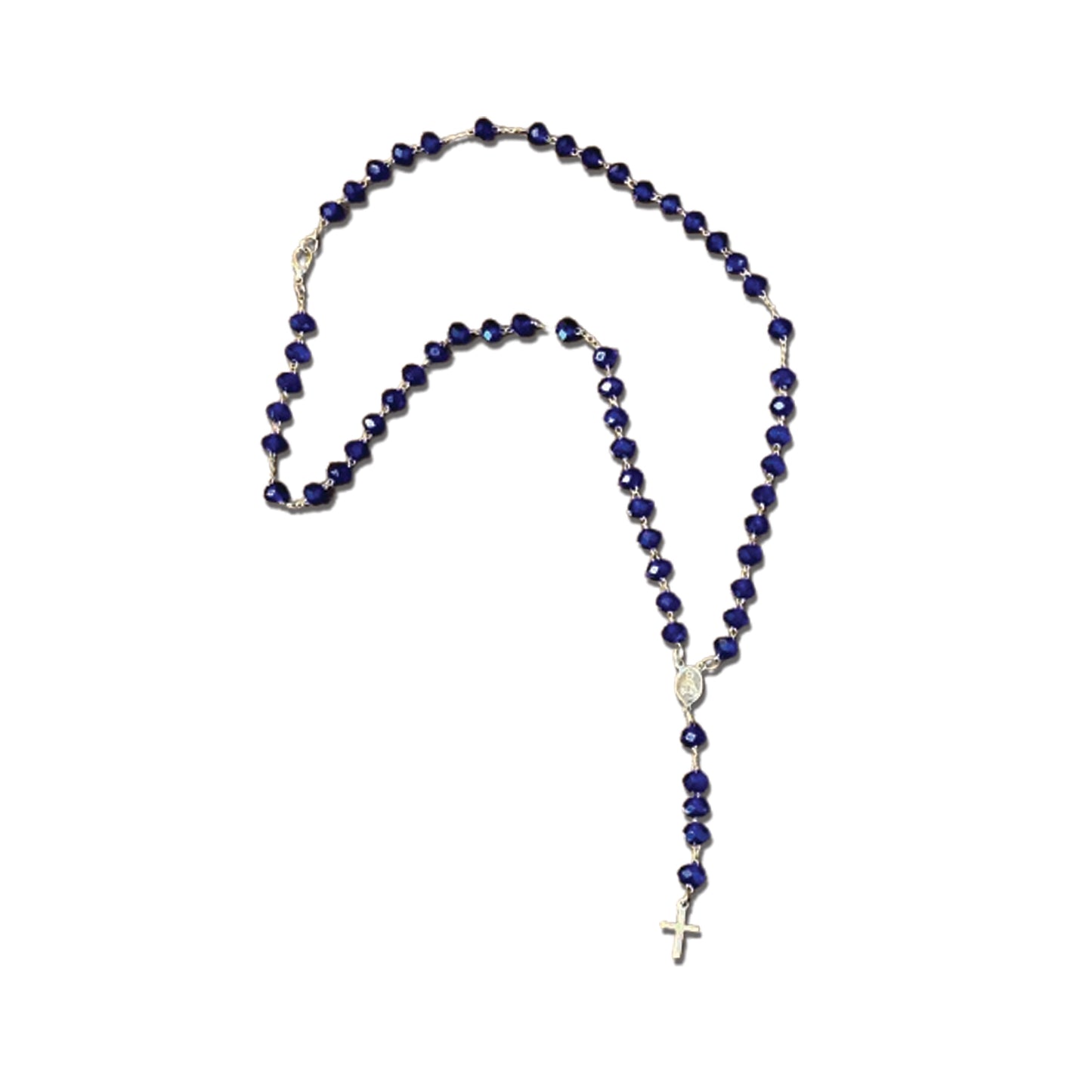 TERÇO CRISTAL NOSSA SENHORA APARECIDA AZUL 06MM  (3 UNIDADES)