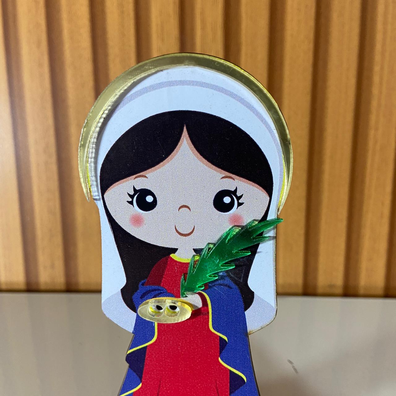 IMAGEM MDF INFANTIL SANTA LUZIA COM ACRÍLICO 12CM (1 UNIDADE)