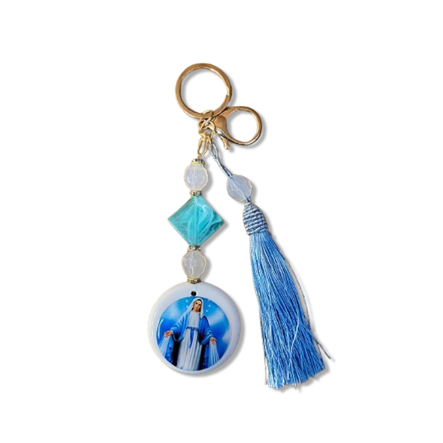 CHAVEIRO DE PEDRARIAS NOSSA SENHORA DAS GRAÇAS RESINADO (1 UNIDADE)