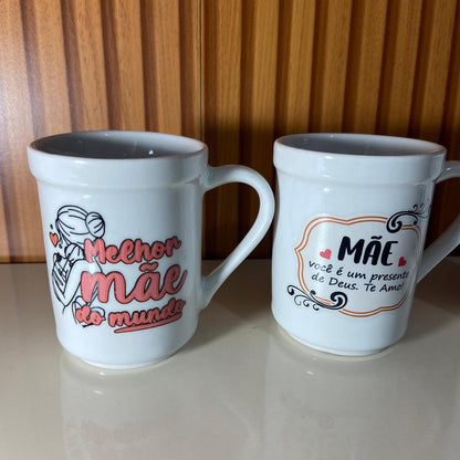 CANECA BRANCA MÃE - FRASES SORTIDAS 220ML (1 UNIDADE)