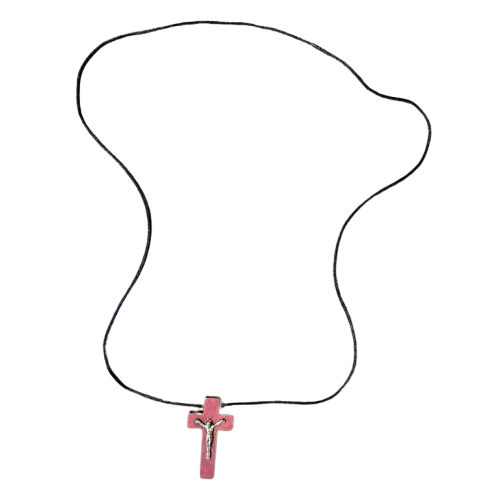 CORDÃO COM CRUCIFIXO DE MADEIRA MARROM (12 UNIDADES)
