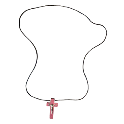 CORDÃO COM CRUCIFIXO DE MADEIRA MARROM (12 UNIDADES)