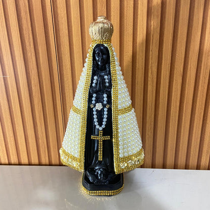 IMAGEM DE GESSO NOSSA SENHORA APARECIDA PÉROLA 31CM (1 UNIDADE)
