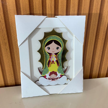 QUADRO MDF NOSSA SENHORA DE GUADALUPE INFANTIL COM ACRÍLICO 16,2CMX 13CM (1 UNIDADE)