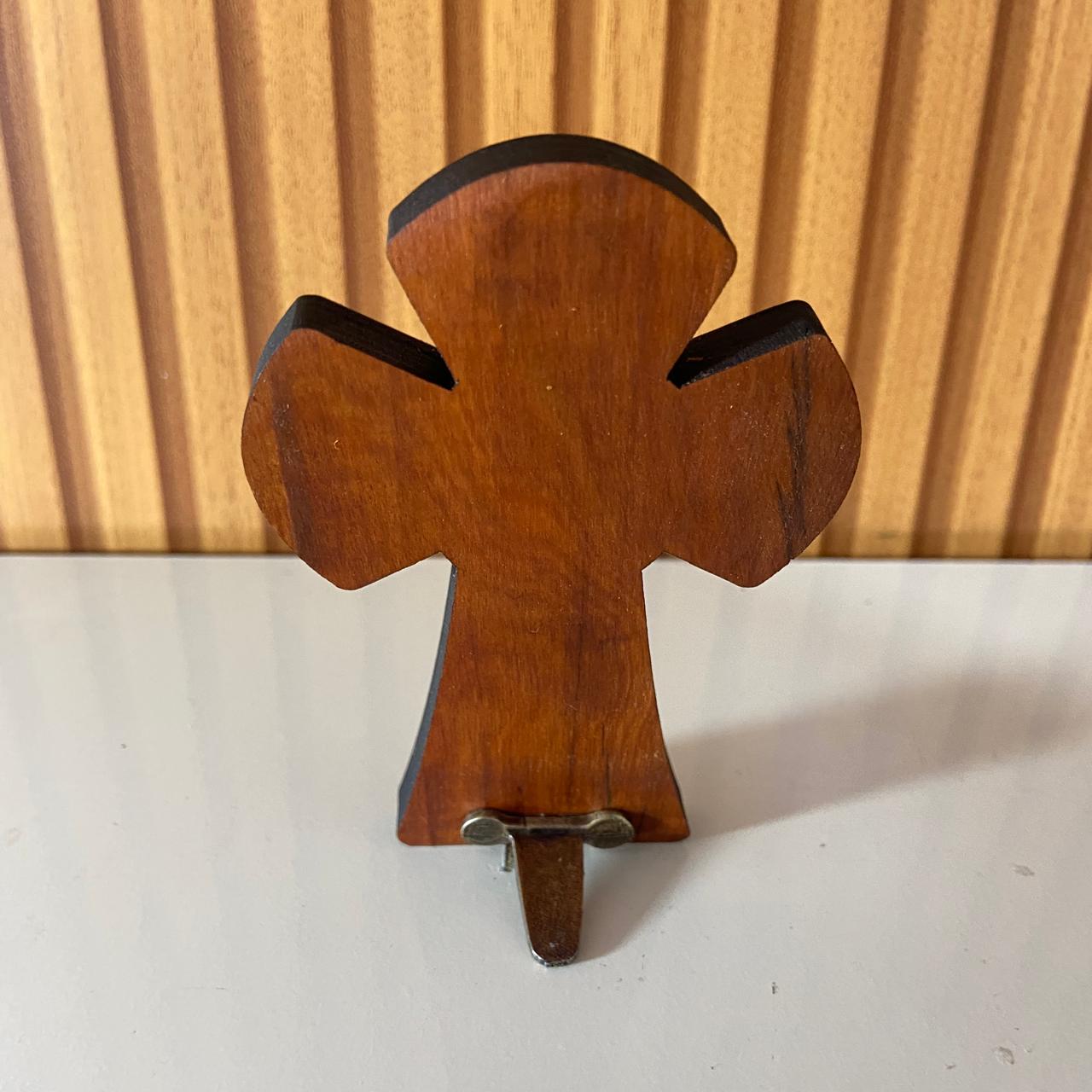 CRUCIFIXO MADEIRA DE MESA ESPELHADO 11,5CM (1 UNIDADE)