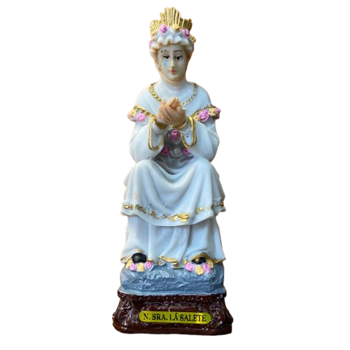 IMAGEM DE RESINA NACIONAL NOSSA SENHORA DE SALETTE CHORANDO 16,5CM (1 UNIDADE)