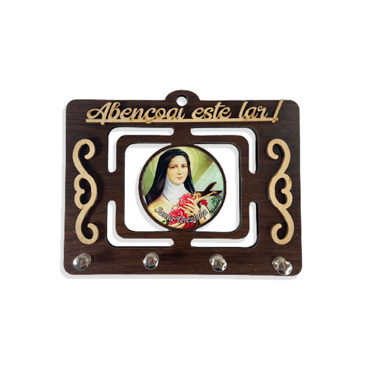 PORTA CHAVE VAZADO RESINADO SANTA TERESINHA 14CM (1 UNIDADE)
