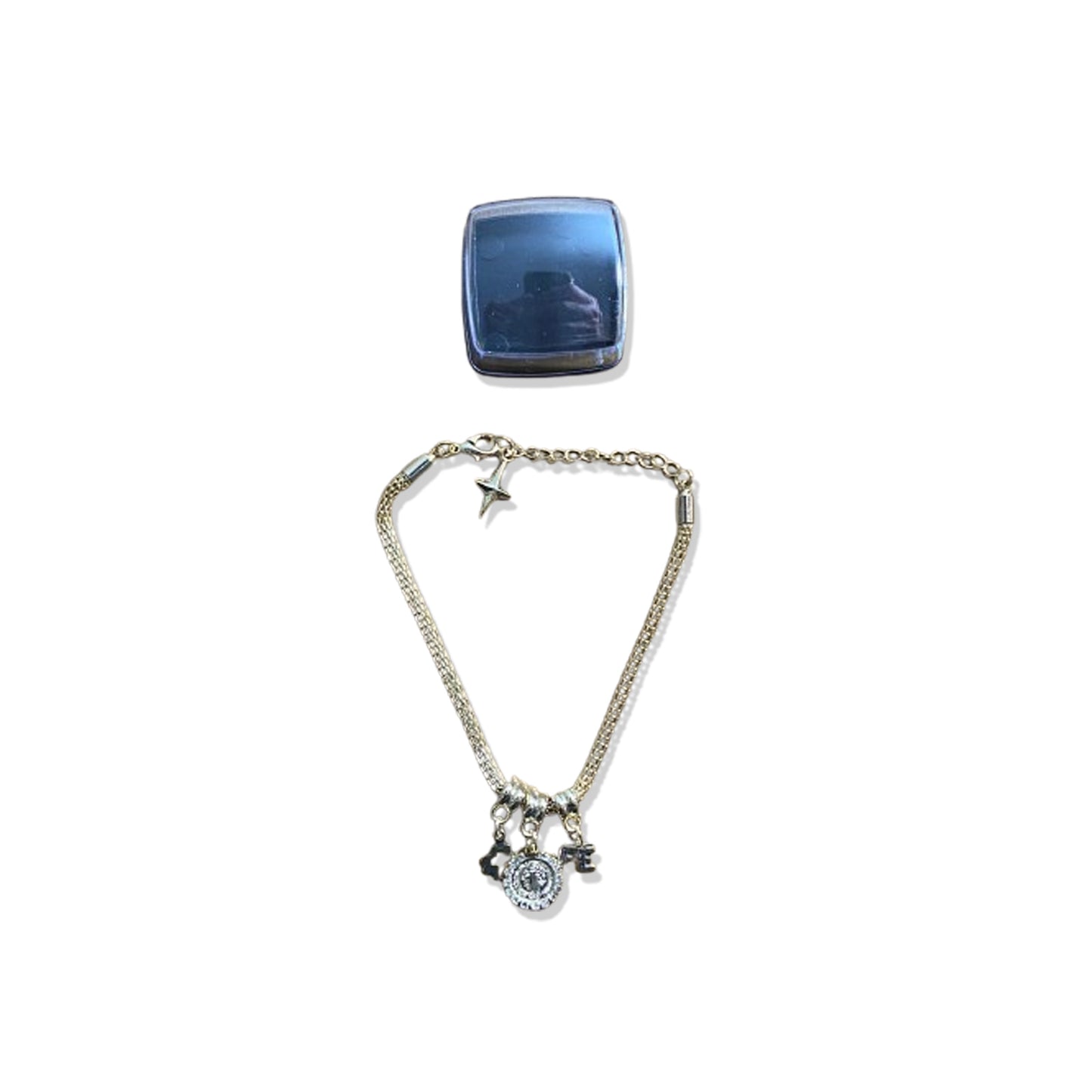 PULSEIRA DOURADA MEDALHA SÃO BENTO COM STRASS (6 UNIDADES)