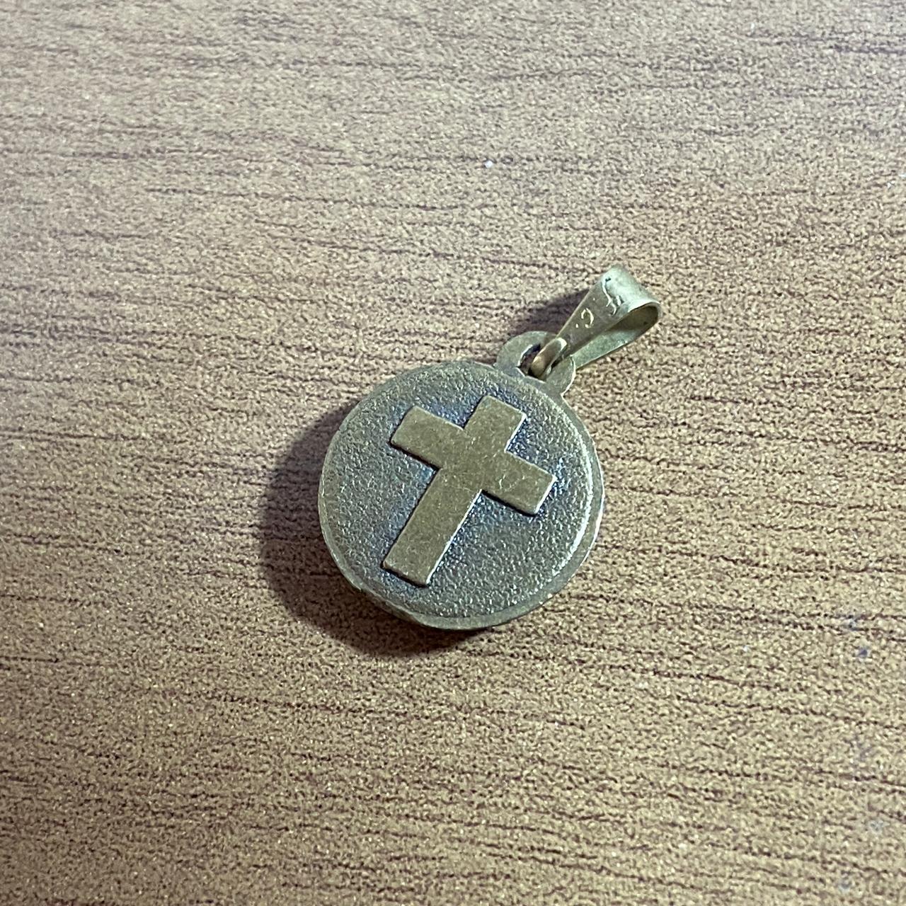 PINGENTE REDONDO OURO VELHO RESINADO SÃO MIGUEL ARCANJO  (6 UNIDADES)