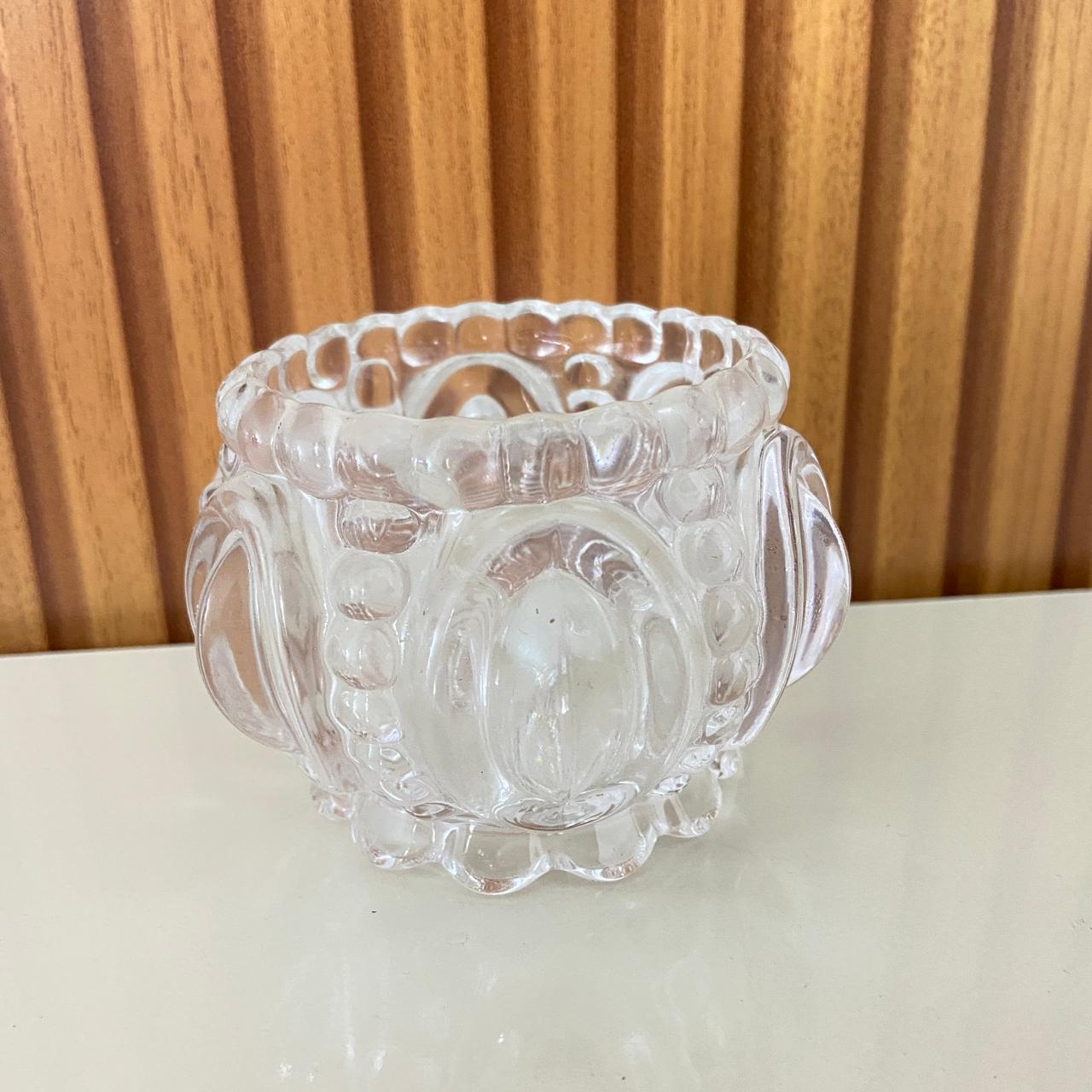 CASTIÇAL DE VIDRO DETALHADO 6,5CM (1 UNIDADE)