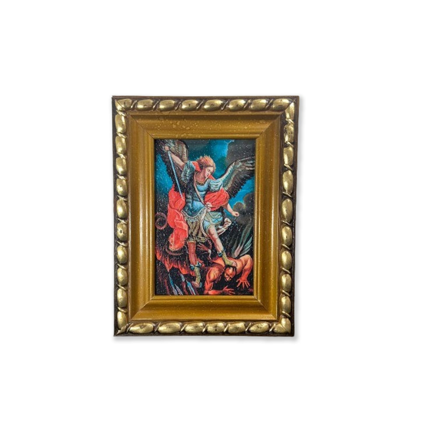 QUADRO COM MOLDURA RESINADO SÃO MIGUEL ARCANJO MOD2 20,5X15,5 (1 UNIDADE)