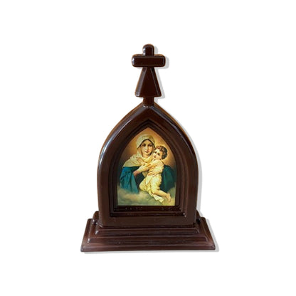 CAPELA ACRÍLICA P MÃE RAINHA MARROM 12x8,5CM (1 UNIDADE)