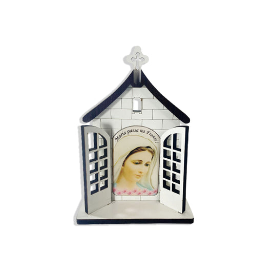 CAPELA PORTA MARIA PASSA A FRENTE BRANCO 16CM (1 UNIDADE)