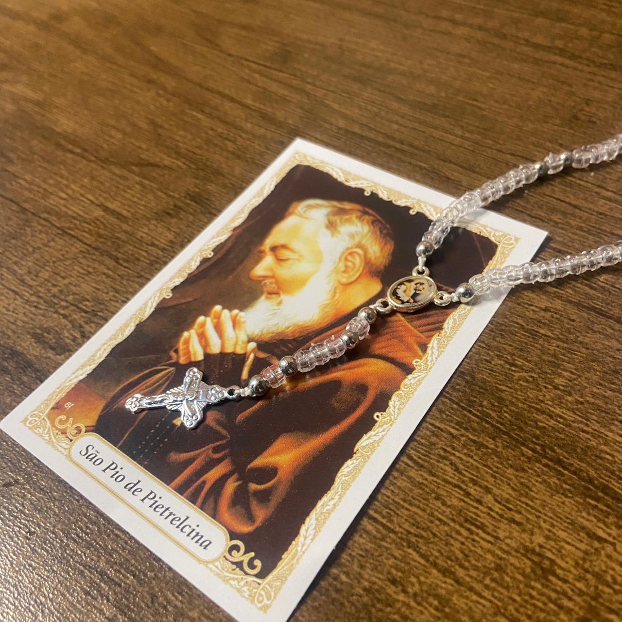 TERÇO MIÇANGA SÃO PADRE PIO 4MM (1UNIDADE)