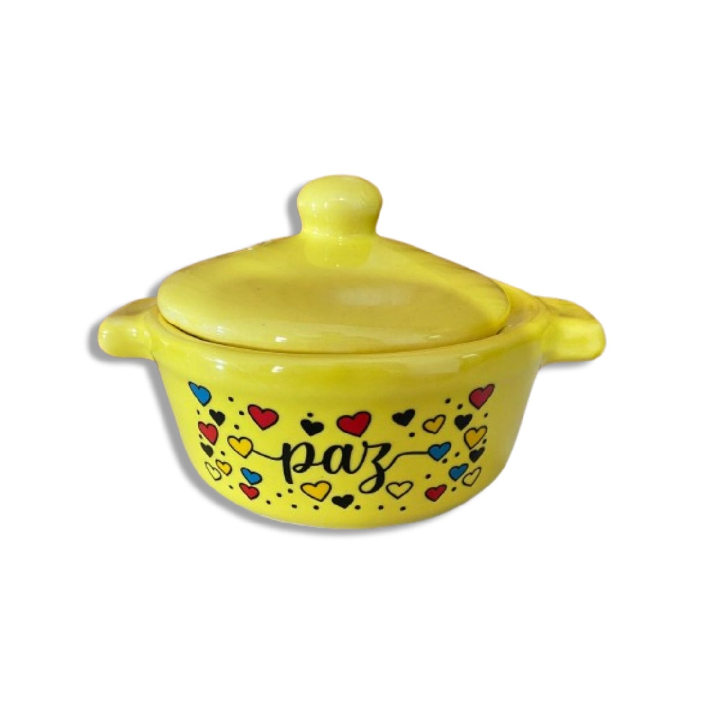 PANELINHA DE PORCELANA AMARELA PAZ (1 UNIDADE)