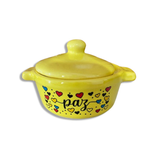 PANELINHA DE PORCELANA AMARELA PAZ (1 UNIDADE)