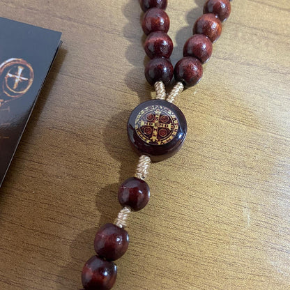 TERÇO DE MADEIRA SÃO BENTO 8MM MOD2 (3 UNIDADES)