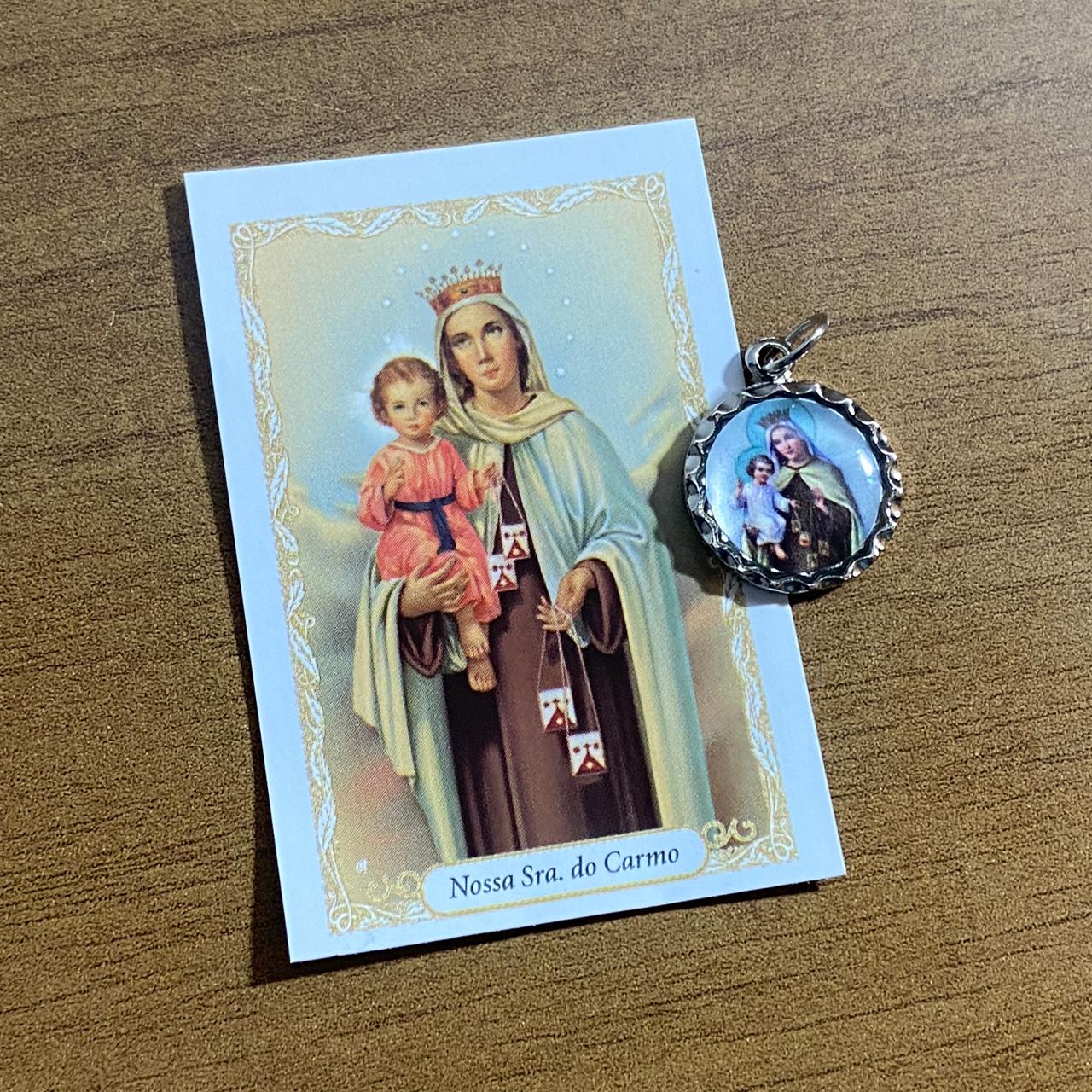 MEDALHA NÍQUEL RESINADA NOSSA SENHORA DO CARMO (6 UNIDADE)