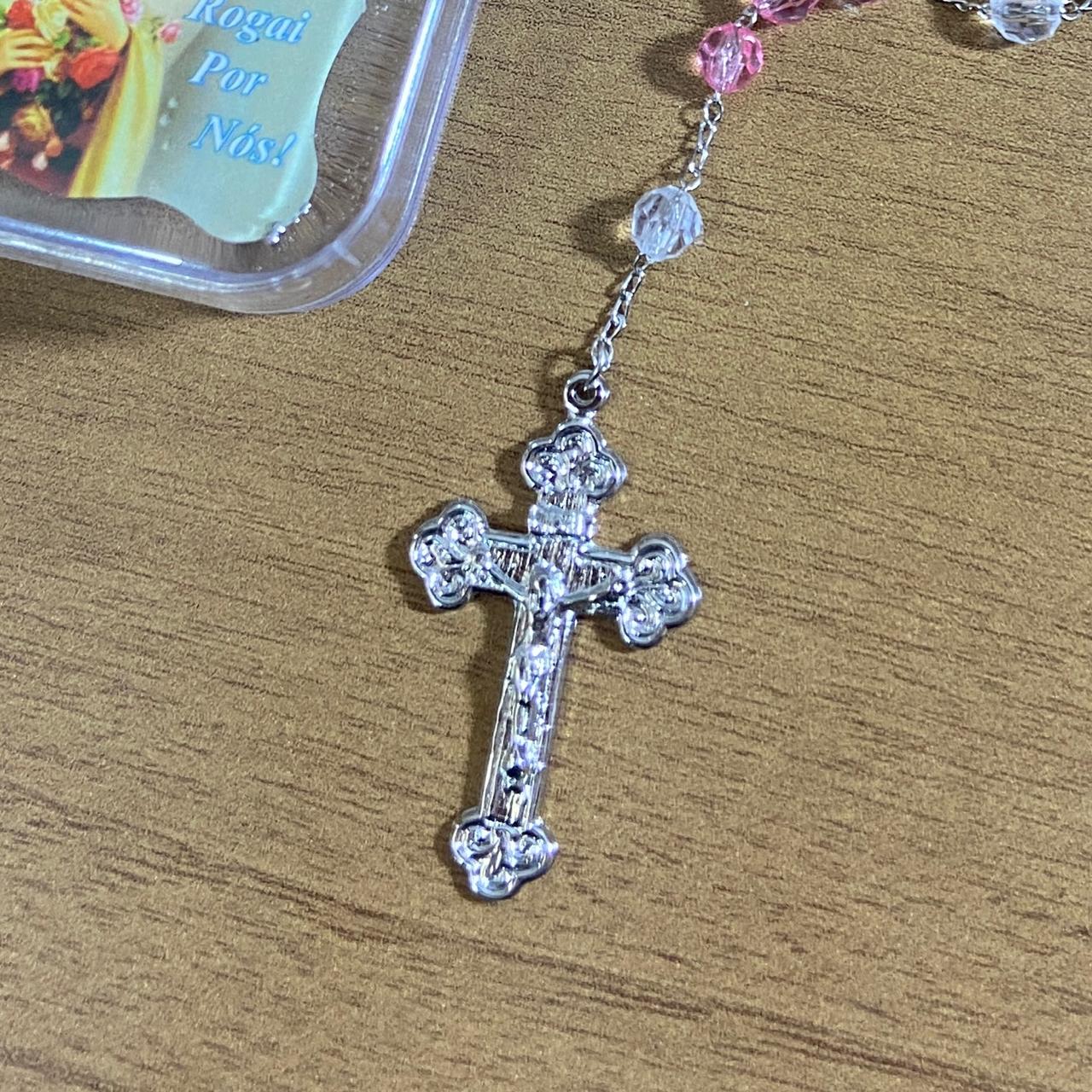 TERÇO SEMICRISTAL NA CAIXINHA SANTA TERESINHA 6MM (6 UNIDADES)