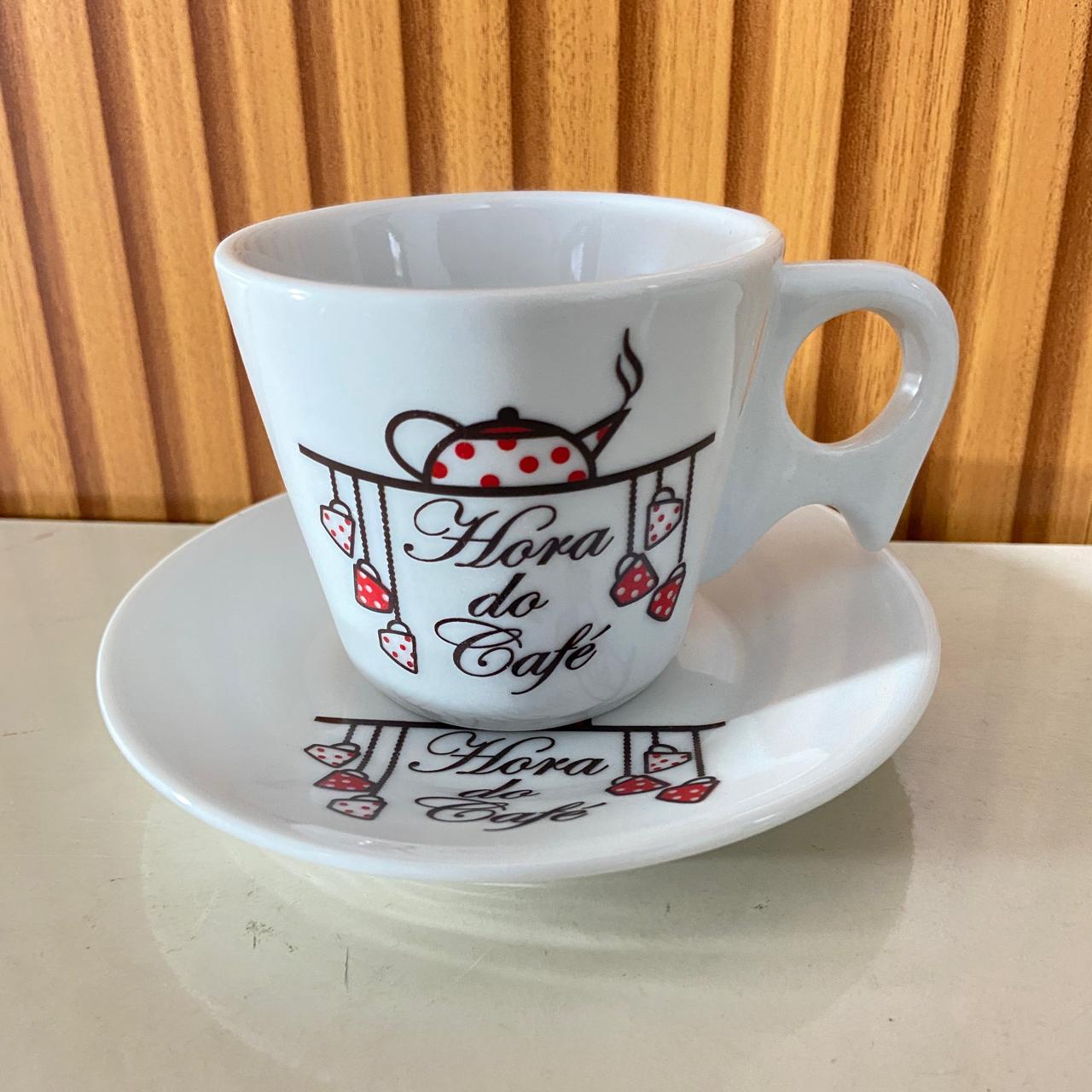 XÍCARA COM PIRES HORA DO CAFÉ 200ML (1 UNIDADE)