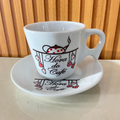 XÍCARA COM PIRES HORA DO CAFÉ 200ML (1 UNIDADE)