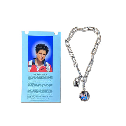 PULSEIRA CADEADO SÃO CARLO ACUTIS NA CARTELA (3 UNIDADES)