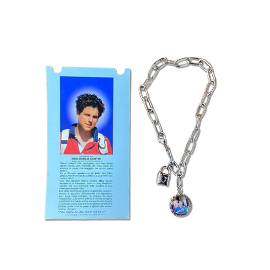 PULSEIRA CADEADO SÃO CARLO ACUTIS NA CARTELA (3 UNIDADES)