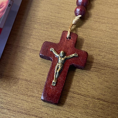 ROSÁRIO DE MADEIRA SÃO MIGUEL ARCANJO MOD2 6MM (3 UNIDADE)