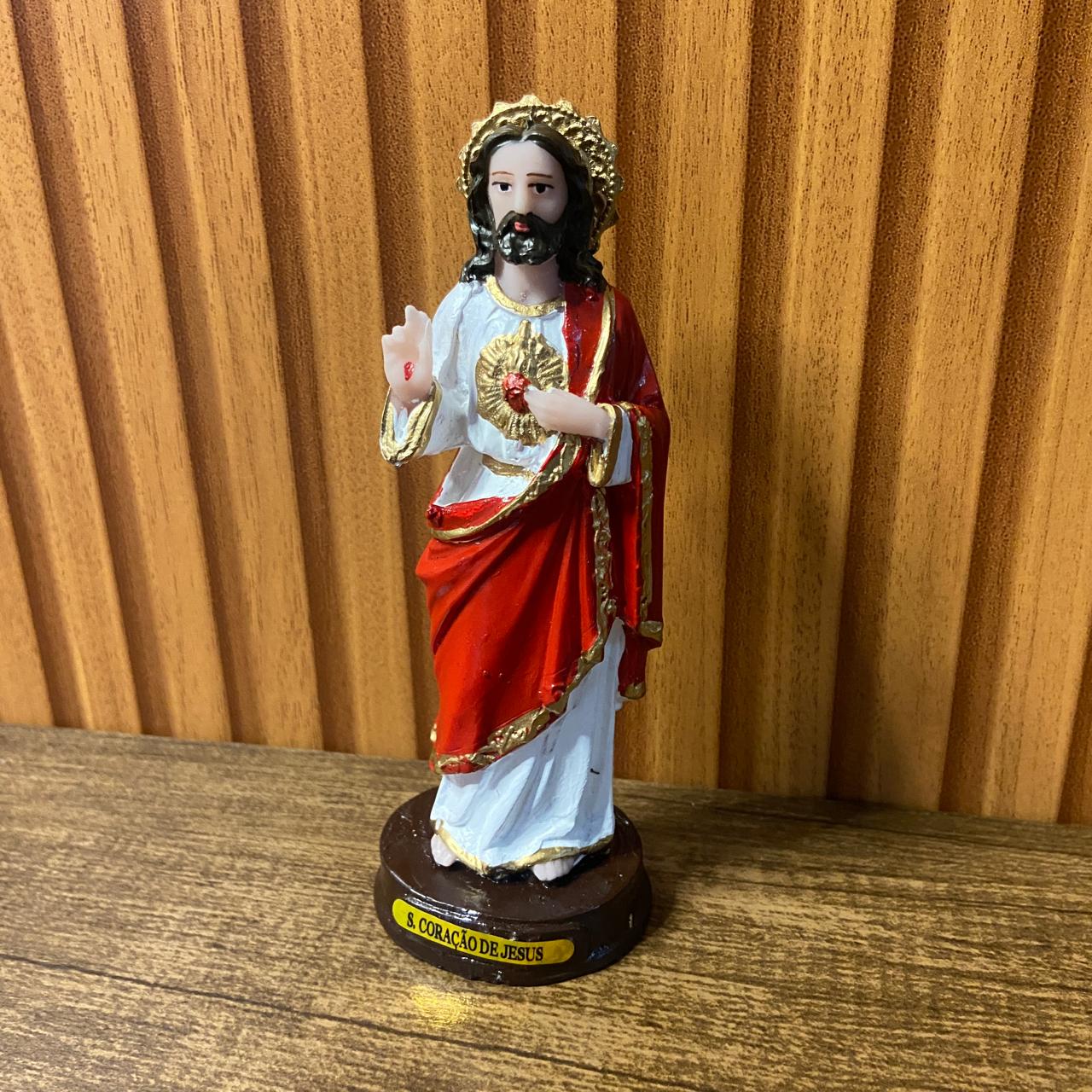 IMAGEM DE RESINA NACIONAL SAGRADO CORAÇÃO DE JESUS 14,5CM (1 UNIDADE)